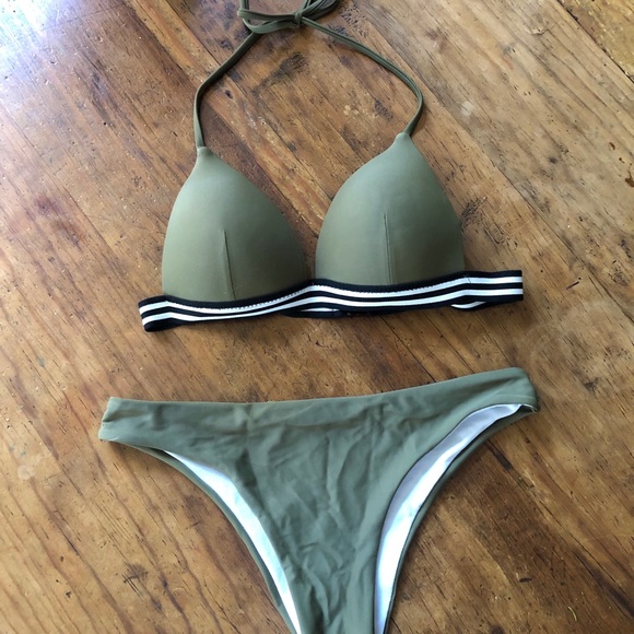 Other - Olive Green Triangle Bikini Set